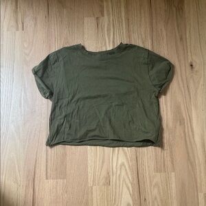 We The Free Olive Green Crop Top